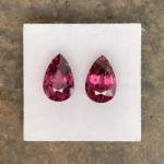 Rhodolite Garnet Pair 6.12 ct | Pear Shape | Violet Red | Umba Valley, Tanzania