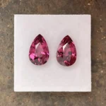 Rhodolite Garnet Pair 6.12 ct | Pear Shape | Violet Red | Umba Valley, Tanzania - Image 2