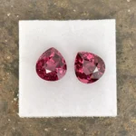Rhodolite Garnet Pair 6.92 ct | Pear Shape | Mulberry Red | Umba Valley, Tanzania - Image 2
