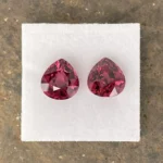 Rhodolite Garnet Pair 6.92 ct | Pear Shape | Mulberry Red | Umba Valley, Tanzania