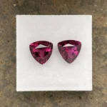Rhodolite Garnet Pair 4.85 ct | Trillion cut | purplish Red | Umba Valley, Tanzania