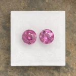 Umbalite (Rhodolite Garnet) Pair 3.76 ct | Round |  Violet Pink | Umba Valley, Tanzania - Image 2