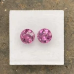 Umbalite (Rhodolite Garnet) Pair 3.76 ct | Round |  Violet Pink | Umba Valley, Tanzania - Image 4
