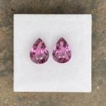 Umbalite (Rhodolite Garnet) Pair  3.21 ct | Pear Shape | Violet Pink | Umba Valley, Tanzania