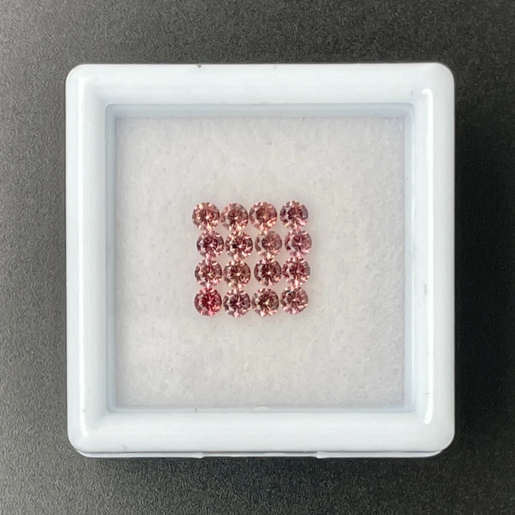 SFC020P1 Sapphire Parcel (16 pcs) | 2.20 mm Precision-Cut Brilliant | Golden-Rosé Color | Songea, Tanzania - Image 1