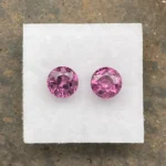 Umbalite (Rhodolite Garnet) Pair 3.81 ct | Round | Mauve pink | Umba Valley, Tanzania - Image 2