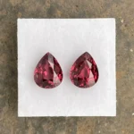 Rhodolite Garnet Pair 6.11 ct | Pear Shape | Violet Red | Umba Valley, Tanzania