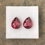 Rhodolite Garnet Pair 6.11 ct | Pear Shape | Violet Red | Umba Valley, Tanzania - Image 2