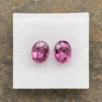 Umbalite (Rhodolite Garnet) Pair 3.80 ct | Oval | Violet Pink | Umba Valley, Tanzania