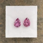 Umbalite (Rhodolite Garnet) Pair  2.95 ct | Pear Shape| Violet Pink | Umba Valley, Tanzania