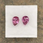 Umbalite (Rhodolite Garnet) Pair  2.95 ct | Pear Shape| Violet Pink | Umba Valley, Tanzania - Image 2