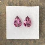 Umbalite (Rhodolite Garnet) Pair  3.42 ct | Pear Shape| Violet Pink | Umba Valley, Tanzania - Image 2