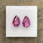 Umbalite (Rhodolite Garnet) Pair  5 ct | Pear Shape| Violet Pink | Umba Valley, Tanzania