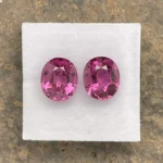 Umbalite (Rhodolite Garnet) Pair 7.35 ct | Oval | Mulberry Red | Umba Valley, Tanzania - Image 2