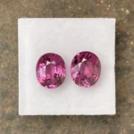 Umbalite (Rhodolite Garnet) Pair 7.35 ct | Oval | Mulberry Red | Umba Valley, Tanzania - Image 4
