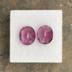 Umbalite (Rhodolite Garnet) Pair 7.35 ct | Oval | Mulberry Red | Umba Valley, Tanzania - Image 3