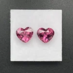 Umbalite (Rhodolite Garnet) Pair 5.51 ct | Heart Shape | Violet Pink | Umba Valley, Tanzania - Image 2