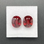 Rhodolite Garnet Pair 8.20 ct | Oval | Orange Red | Umba Valley, Tanzania - Image 2