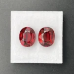 Rhodolite Garnet Pair 8.20 ct | Oval | Orange Red | Umba Valley, Tanzania - Image 4