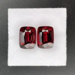 Rhodolite Garnet Pair 8.42 ct | Cushion | Cinnabar Red | Umba Valley, Tanzania - Image 2