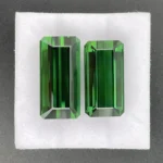 Tourmaline Companion Pair 32.27 ct | Emerald Cut | Bottle Green | Rubaya, Congo (DRC)