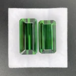 Tourmaline Companion Pair 32.27 ct | Emerald Cut | Bottle Green | Rubaya, Congo (DRC) - Image 2