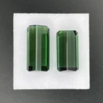 Tourmaline Companion Pair 32.27 ct | Emerald Cut | Bottle Green | Rubaya, Congo (DRC) - Image 3