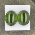 Tourmaline Cabochon Pair 62.79 ct | 22 x 17 mm Oval | Forest Green | Minas Gerais, Brazil