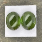 Tourmaline Cabochon Pair 62.79 ct | 22 x 17 mm Oval | Forest Green | Minas Gerais, Brazil - Image 4