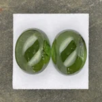 Tourmaline Cabochon Pair 58.66 ct | 22 x 17 mm Oval | Forest Green | Minas Gerais, Brazil