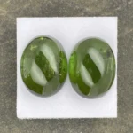 Tourmaline Cabochon Pair 58.66 ct | 22 x 17 mm Oval | Forest Green | Minas Gerais, Brazil - Image 2