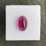 Rubellite Cabochon 4.08 ct | 12 x 8 mm Oval | Purplish Red | Mavuco, Mosambique