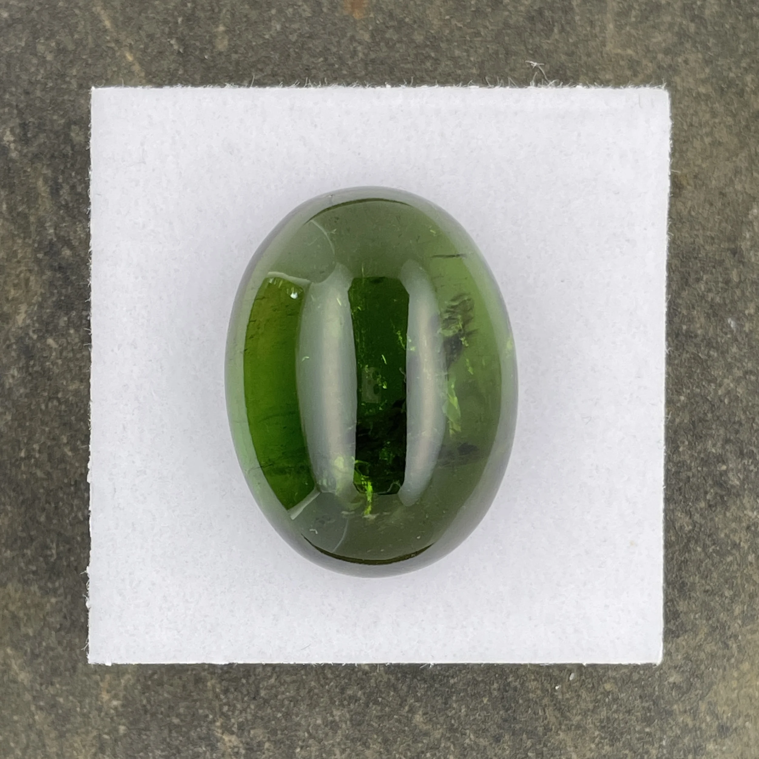 TOS259P1 Tourmaline Cabochon 36.42 ct | 24 x 18 mm Oval | Forest Green | Minas Gerais, Brazil - Image 1