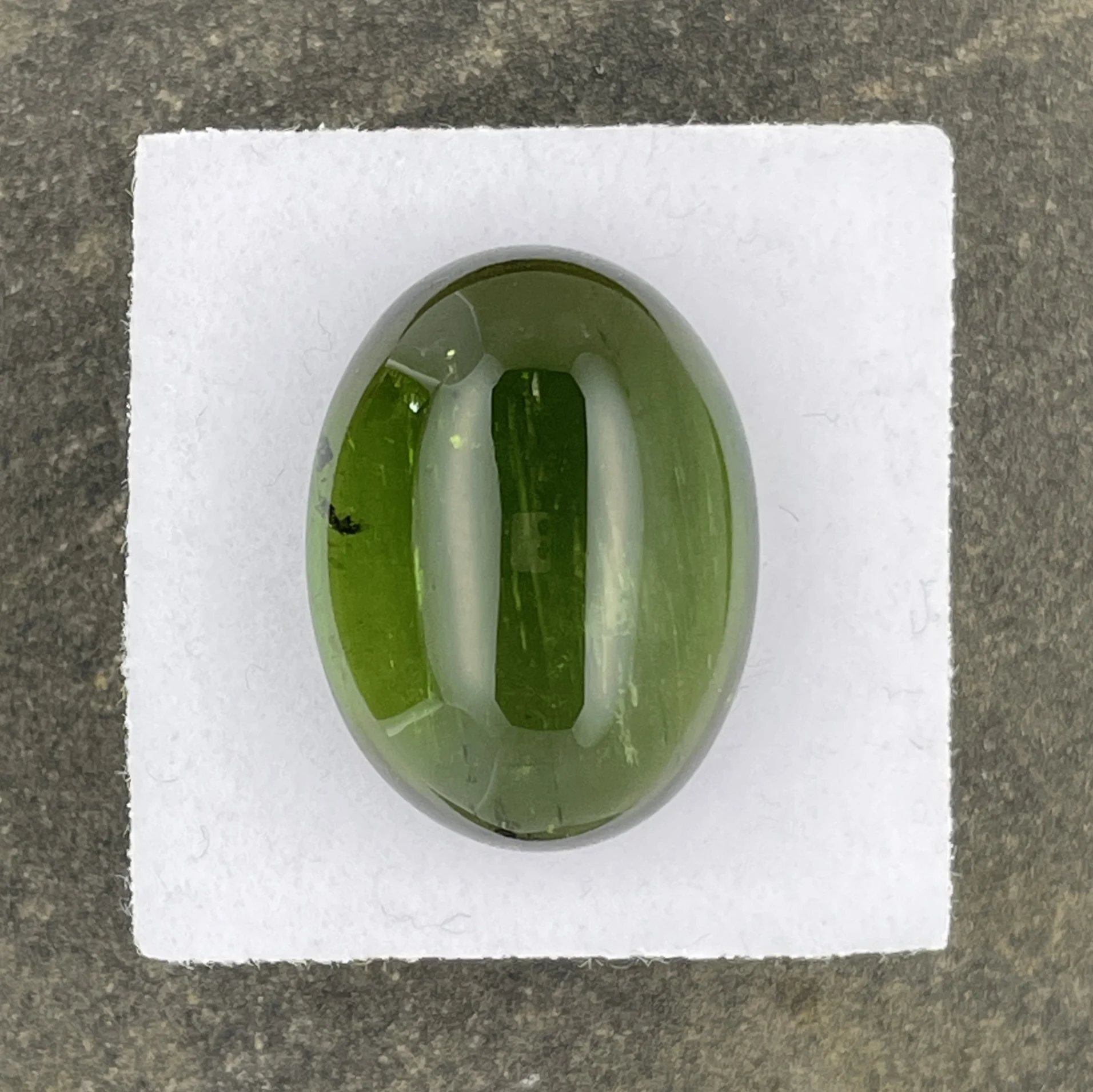 TOS260P1 Tourmaline Cabochon 20.10 ct | 20 x 15 mm Oval | Forest Green | Minas Gerais, Brazil - Image 1