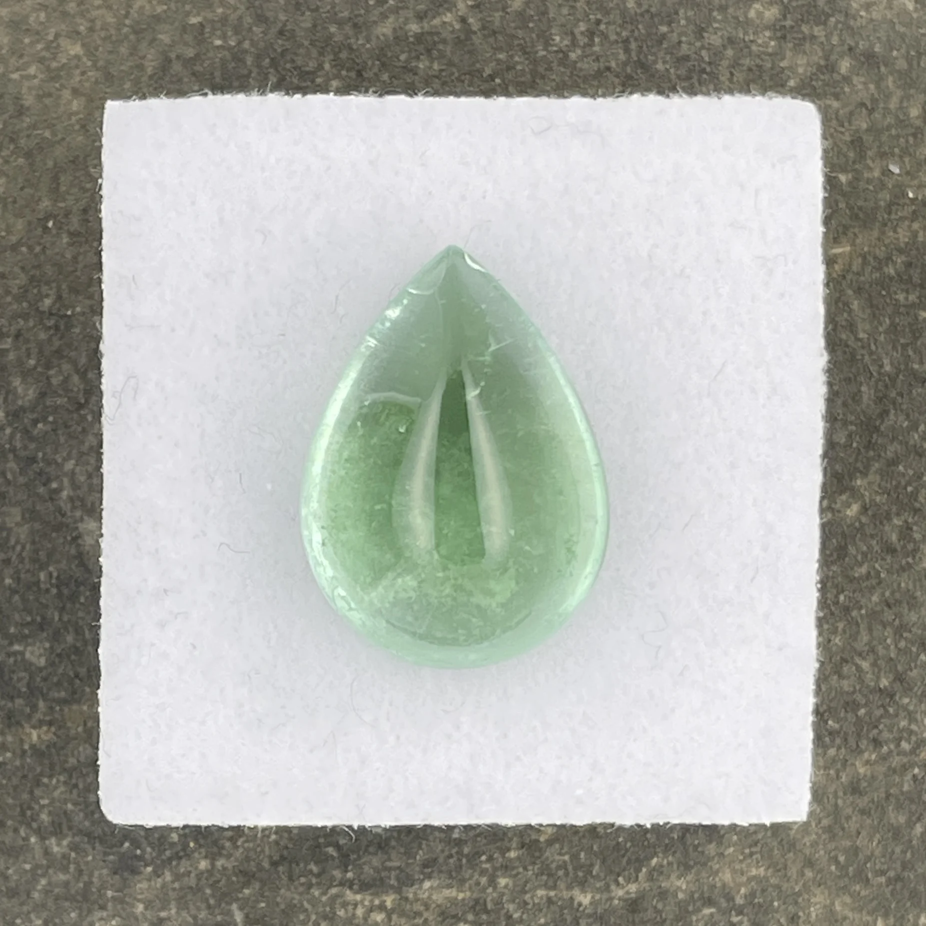 TOS263P1 Tourmaline Cabochon 9.65 ct | 16 x 12 mm Pear Shape | Mint Green | Mavuco, Mozambique - Image 1