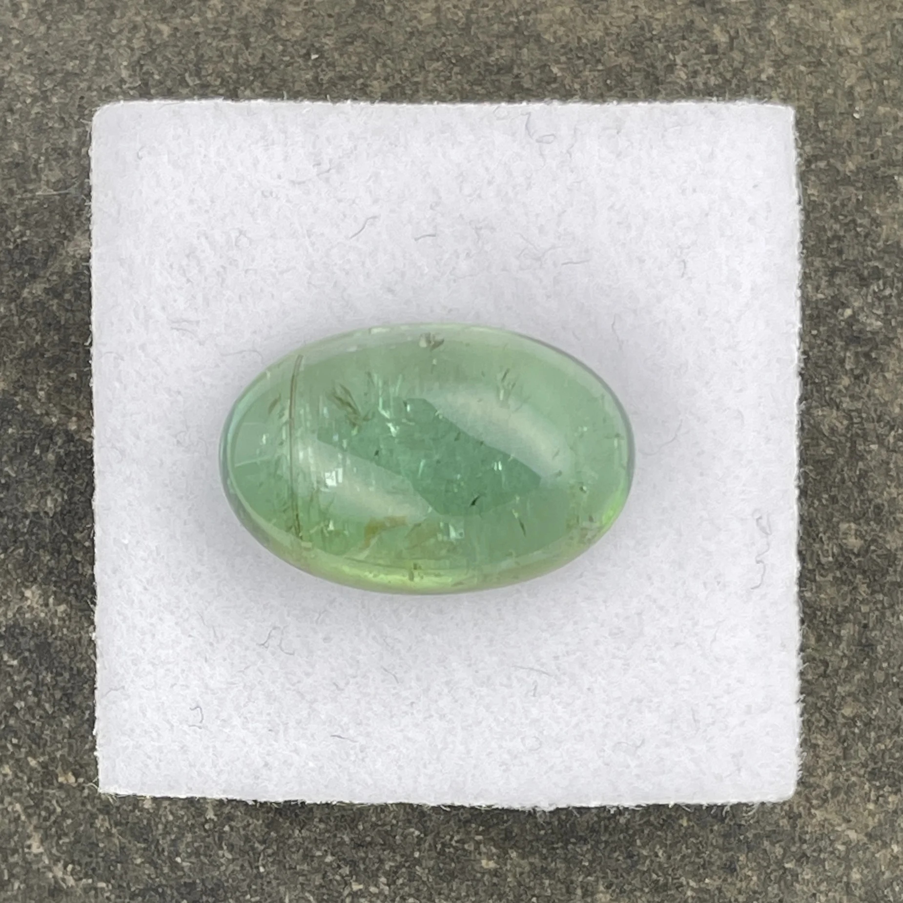 TOS266P1 Tourmaline Cabochon 8.95 ct | Oval | Leaf Green | Mavuco, Mozambique - Image 1