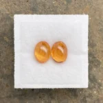 Mandarin Garnet Pair 3.97 ct | 8 x 6 mm Oval Cabochon | Fanta Orange | Iseyin, Nigeria - Image 2