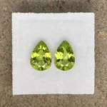 Peridot Pair 3.85 ct | Pear Shape | Apple Green | Hunan Province,China - Image 2