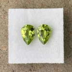 Peridot Pair 3.85 ct | Pear Shape | Apple Green | Hunan Province,China - Image 3
