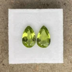 Peridot Pair 4.09 ct | Pear Shape | Apple Green | Hunan Province,China