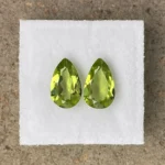 Peridot Pair 4.09 ct | Pear Shape | Apple Green | Hunan Province,China - Image 2