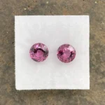 Umbalite (Rhodolite Garnet) Pair 3.32 ct | Round |  Violet Pink | Umba Valley, Tanzania - Image 2