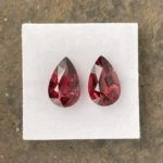 Rhodolite Garnet Pair 6.37 ct | Pear Shapel | Orangy Red | Umba Valley, Tanzania