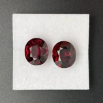 Rhodolite Garnet Pair 17.60 ct | Oval | Oxblood Red | Umba Valley, Tanzania - Image 4
