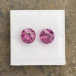 Umbalite (Rhodolite Garnet) Pair 4.19 ct | Round |  Violet Pink | Umba Valley, Tanzania - Image 2