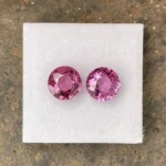 Umbalite (Rhodolite Garnet) Pair 3.90 ct |  Round | Mauve Violet | Umba Valley, Tanzania - Image 2