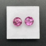Umbalite (Rhodolite Garnet) Pair 4.10 ct | Round |  Violet Pink | Umba Valley, Tanzania - Image 2