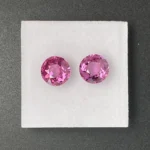 Umbalite (Rhodolite Garnet) Pair 4.10 ct | Round |  Violet Pink | Umba Valley, Tanzania - Image 4
