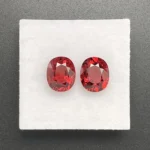 Rhodolite Garnet Pair 4.37 ct | Oval | Orange  Red | Umba Valley, Tanzania - Image 4