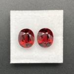 Rhodolite Garnet Pair 7.28 ct | Oval | Orange  Red | Umba Valley, Tanzania - Image 2